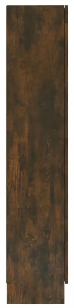 füstös tölgy színű szerelt fa vitrinszekrény 82,5x30,5x150 cm