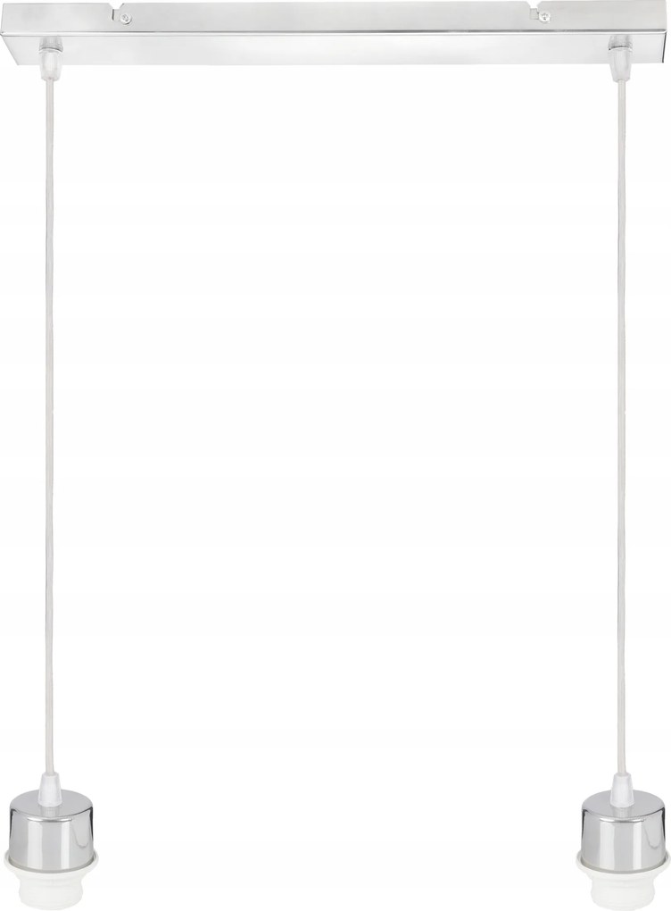 Alap Mennyezeti Lámpa Függeszték Túlnyúlás Króm Fém 2X E27 Lámpabúra