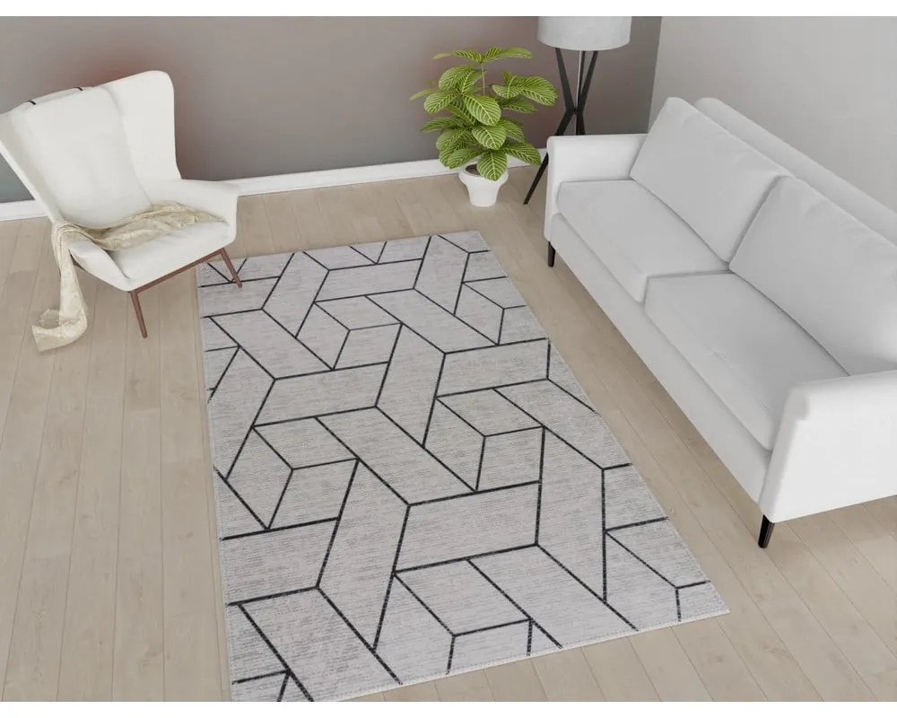 Világosszürke mosható szőnyeg 50x80 cm – Vitaus