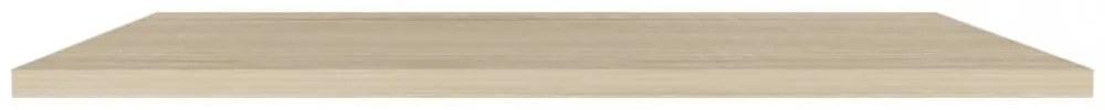 2 db tölgyszínű MDF fali polc 120 x 23,5 x 3,8 cm