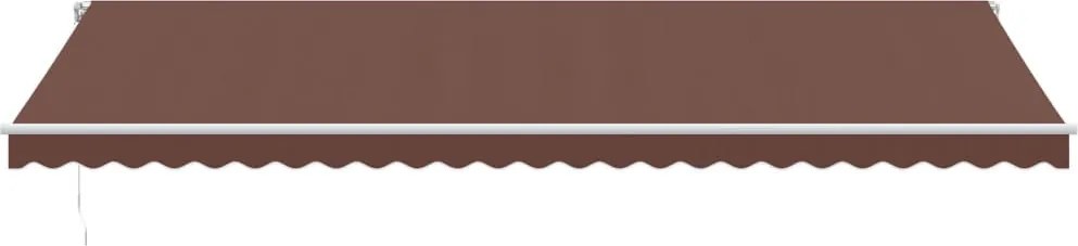 Barna kézzel kihúzható LED-es napellenző 600 x 350 cm