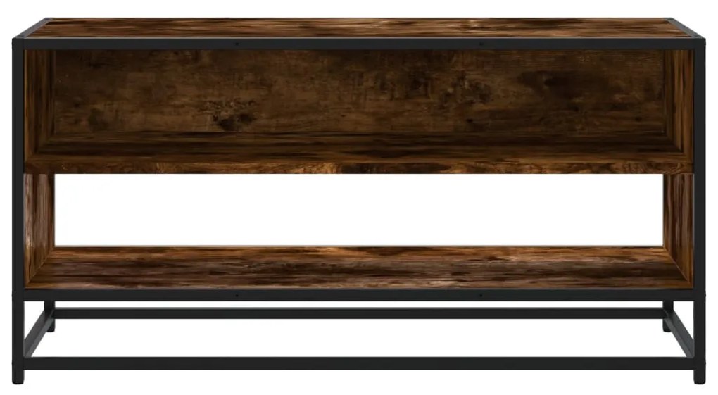 füstös tölgy színű szerelt fa és fém TV-szekrény 91x40x46 cm