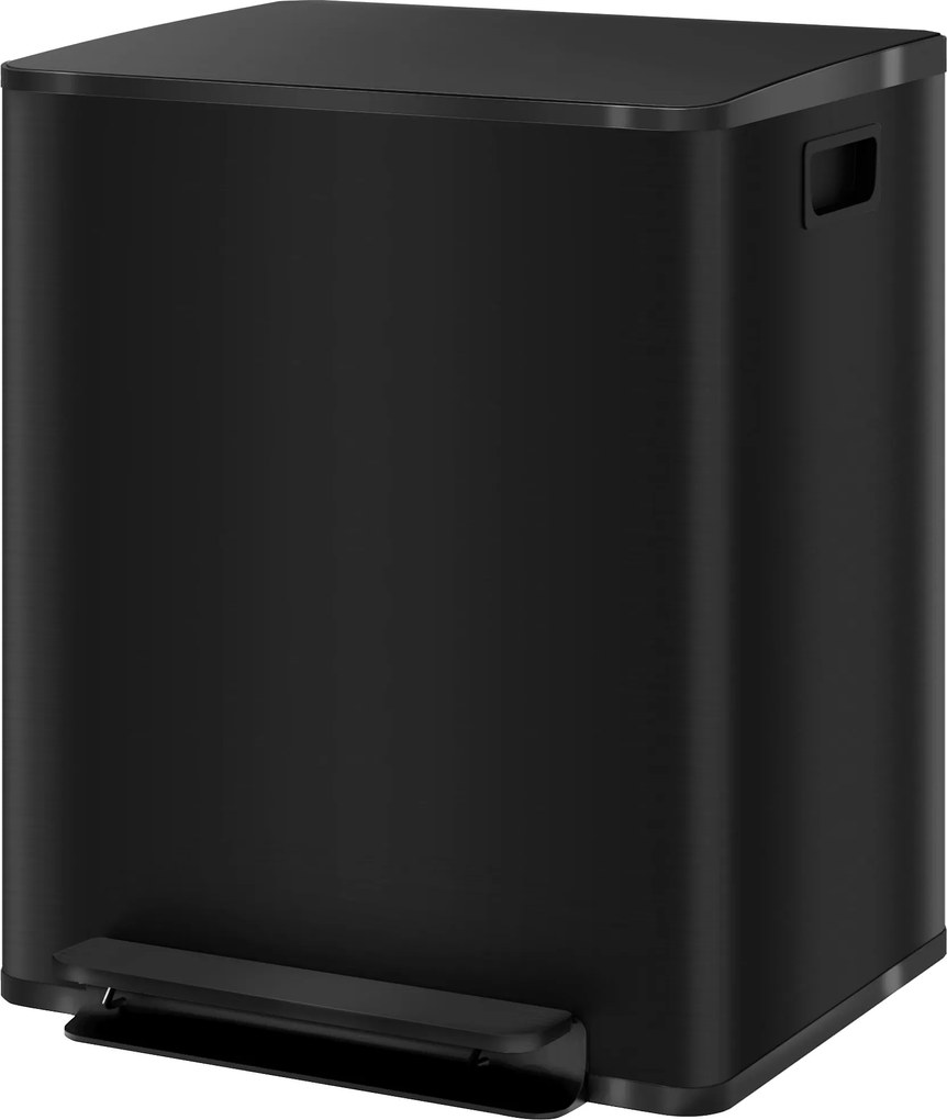 HOMCOM 2 x 25 L Pedálos Szemetes, Puha-záras Fedéllel és Pedálos Hulladék Leválasztó Rendszerrel, 47.7 x 37.5 x 56 cm | Aosom