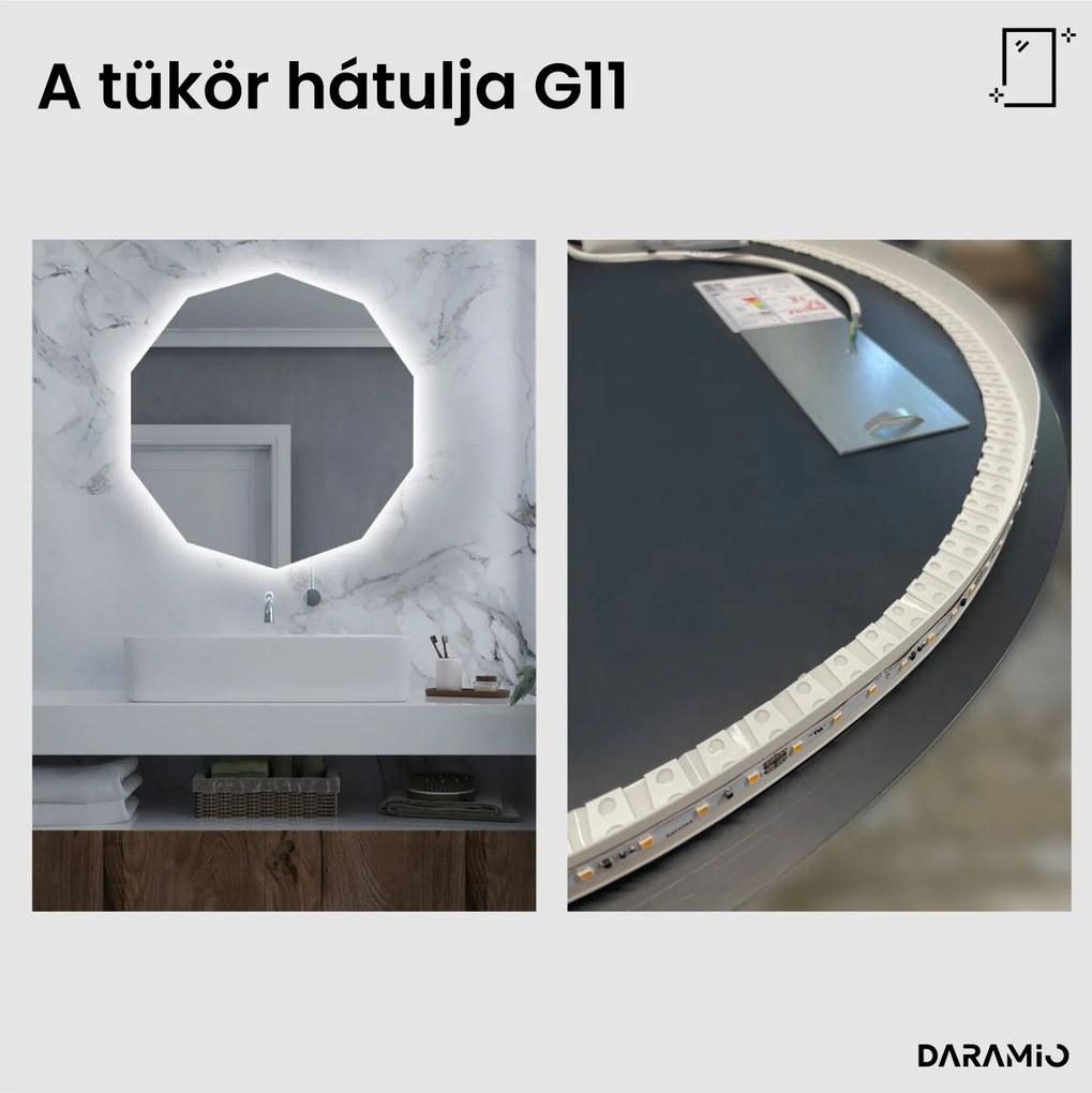 Aszimmetrikus tükör LED-világítással G11