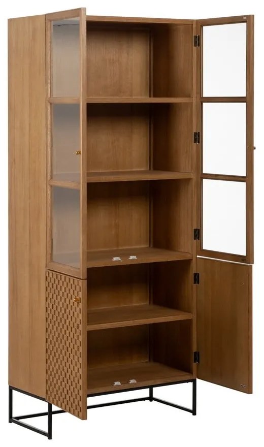 Natúr színű tálalószekrény kőrisfa dekorral 84,5x198 cm – Ixia