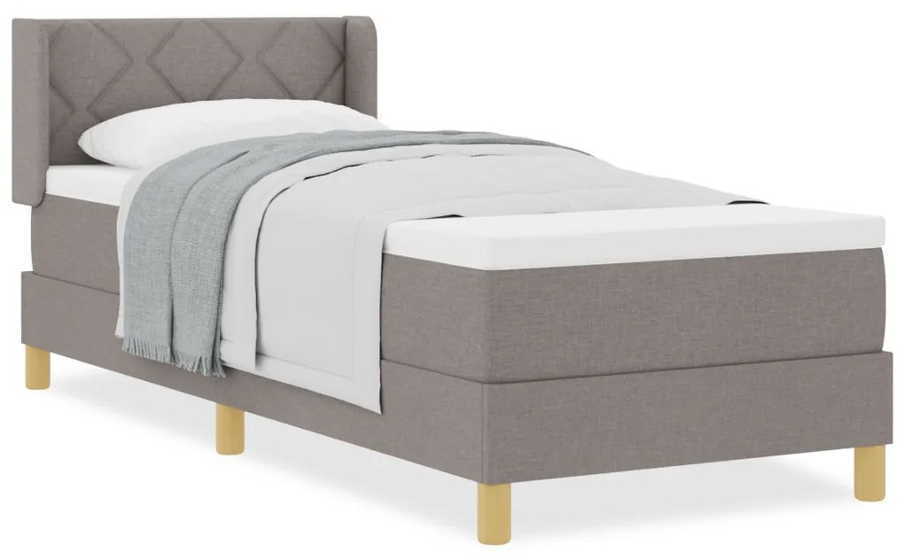 Boxspring Ágy Matracokkal - Taupe, 80x200 cm, Szövet