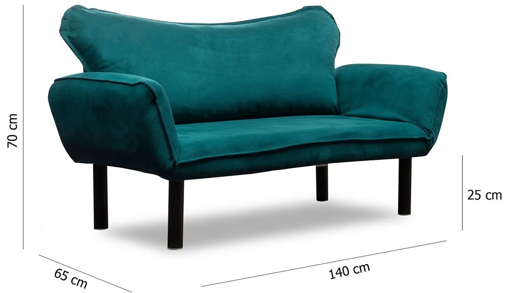 Design összecsukható kanapé Wenda 140 cm petróleum