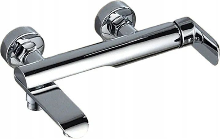 Falra szerelhető kád-zuhany csaptelep összecsukható kifolyócsővel TePe Paradicsom Ezüst