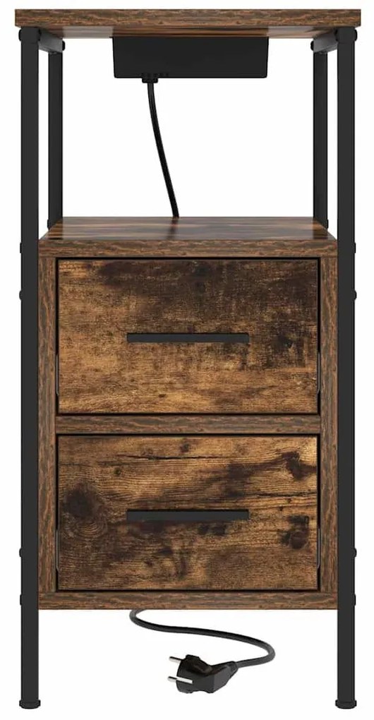 Éjjeliszekrény fiókkal Füstölt tölgy 30 x 48 x 61 cm Faanyag