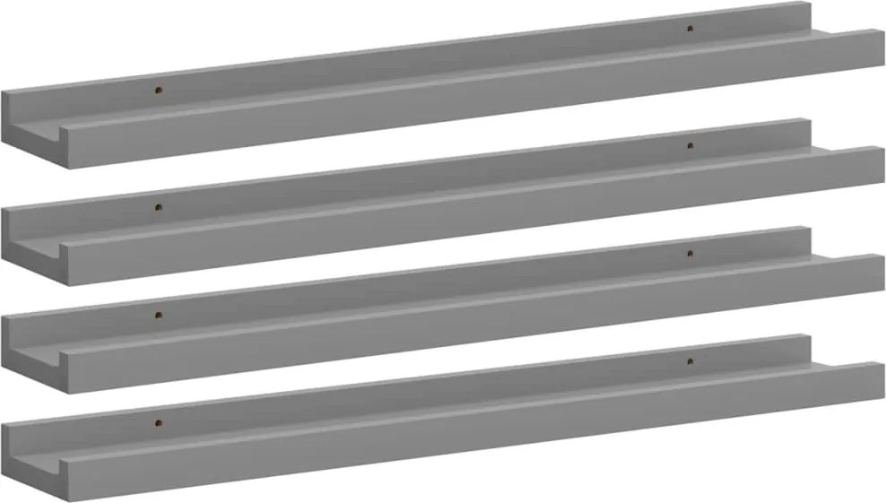 vidaXL 4 db szürke fali polc 60 x 9 x 3 cm