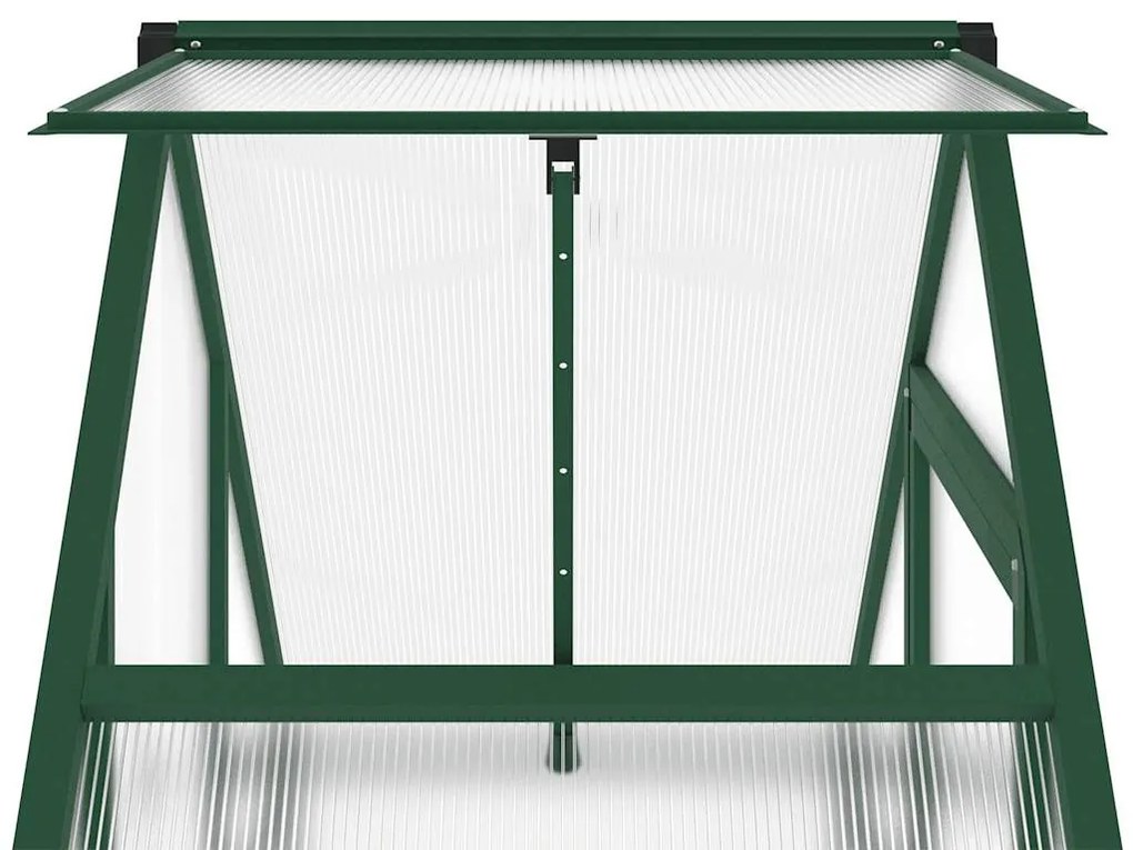 zöld alumínium melegház alapvázzal 169 x 58 x 202 cm