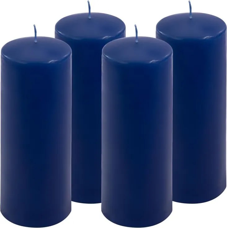 Gyertya készlet 20 cm Ø 7,5 cm  4 db kék
