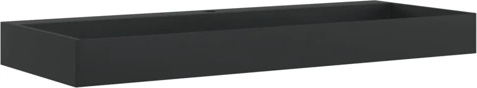 vidaXL matt fekete ásványöntvény/márványöntvény mosdó 120 x 46 x 11 cm