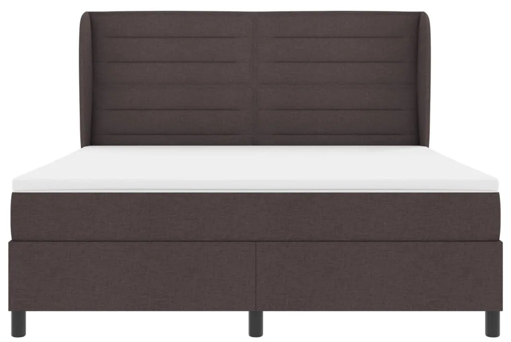 vidaXL Boxspring Ágy Matrac nélkül Sötétbarna 180x200 cm Szövet