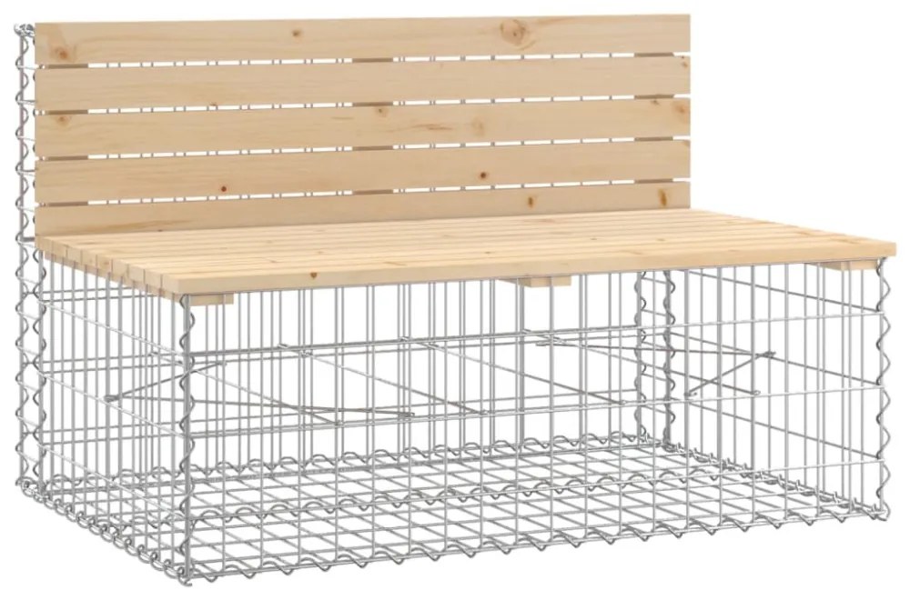 tömör fenyőfa gabion kerti pad 287x71x65,5 cm