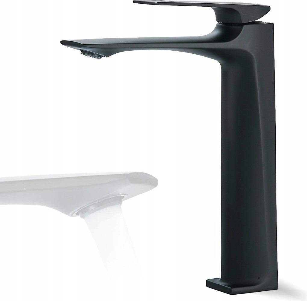 Mosdó csaptelep Asztali Modo Fekete matt csaptelep magas sárgaréz