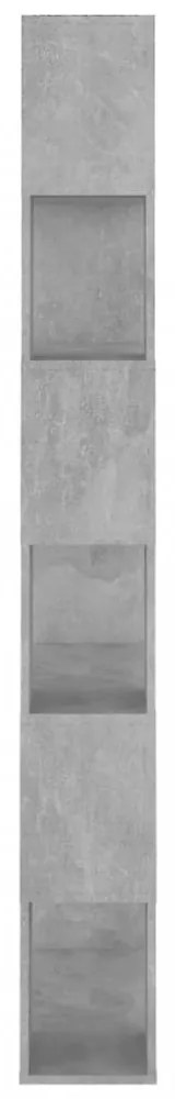 betonszürke térelválasztó könyvszekrény 80 x 24 x 186 cm