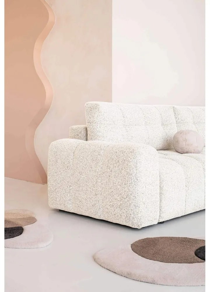 Krémszínű kinyitható tárolóhelyes moduláris sarokkanapé (jobb oldali) Lulu – Miuform