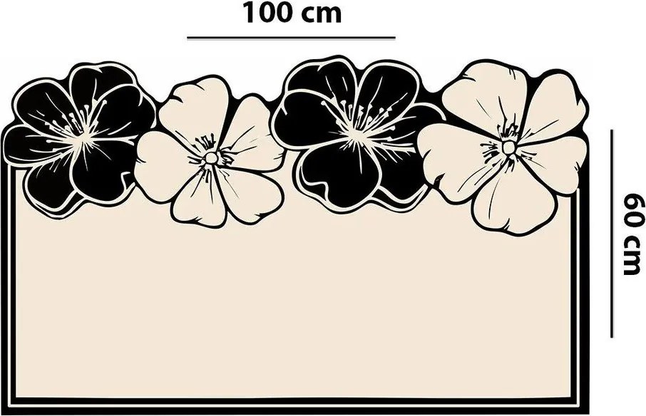 Fekete-krémszínű fürdőszobai kilépő 60x100 cm Morpho – Foutastic