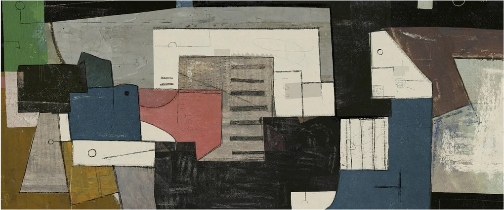 Kép - absztrakció, kubizmus (120x50 cm)