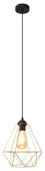 Csillár zsinóron KARO 1xE27/15W/230V arany/fekete