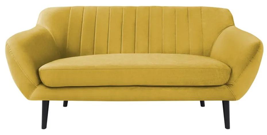 Toscane sárga bársony kanapé, 158 cm - Mazzini Sofas
