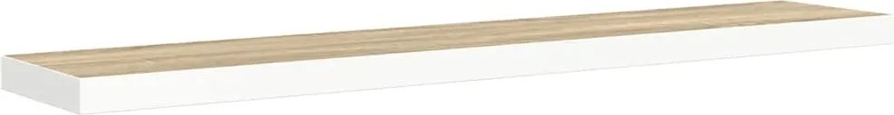 vidaXL tölgyszínű és fehér MDF lebegő fali polc 120 x 23,5 x 3,8 cm