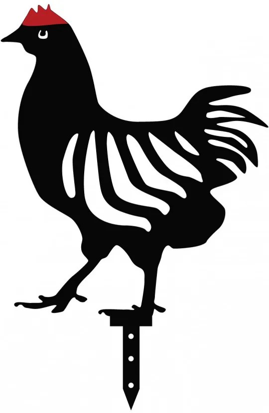 Chicken Family 4 darabos Kerti dekoráció Fekete N