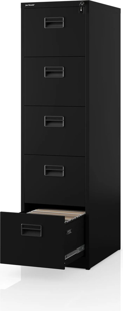 Fém kartotékszekrény fekete: SARA V5, 460 x 1625,5 x 600 mm