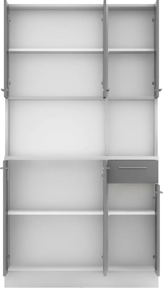 Hatajtós szekrény, fehér/grafit, PELION NEW