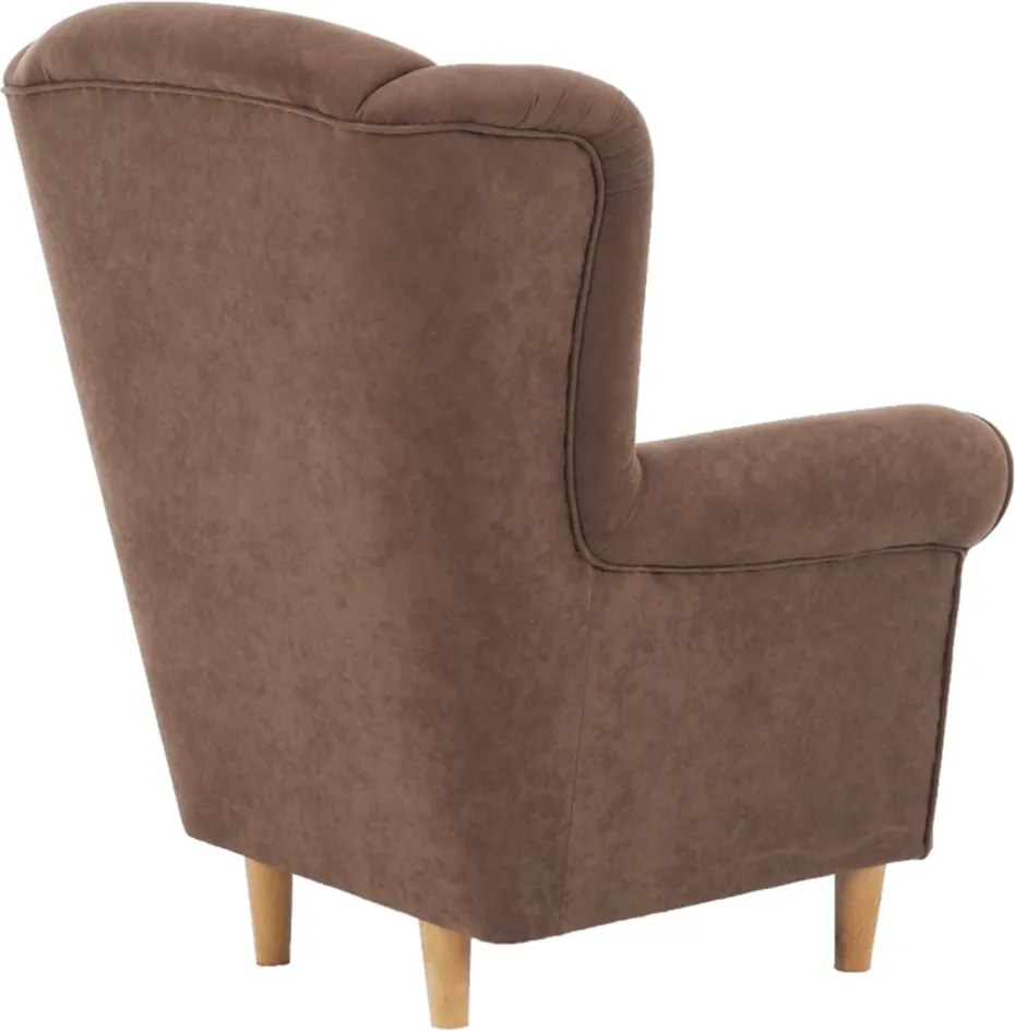 Füles fotel, barna szövet, CHARLOT