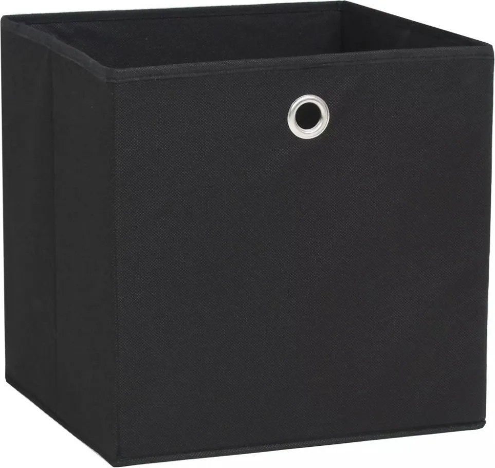 4 db fekete, nem szőtt tárolódoboz 32 x 32 x 32 cm