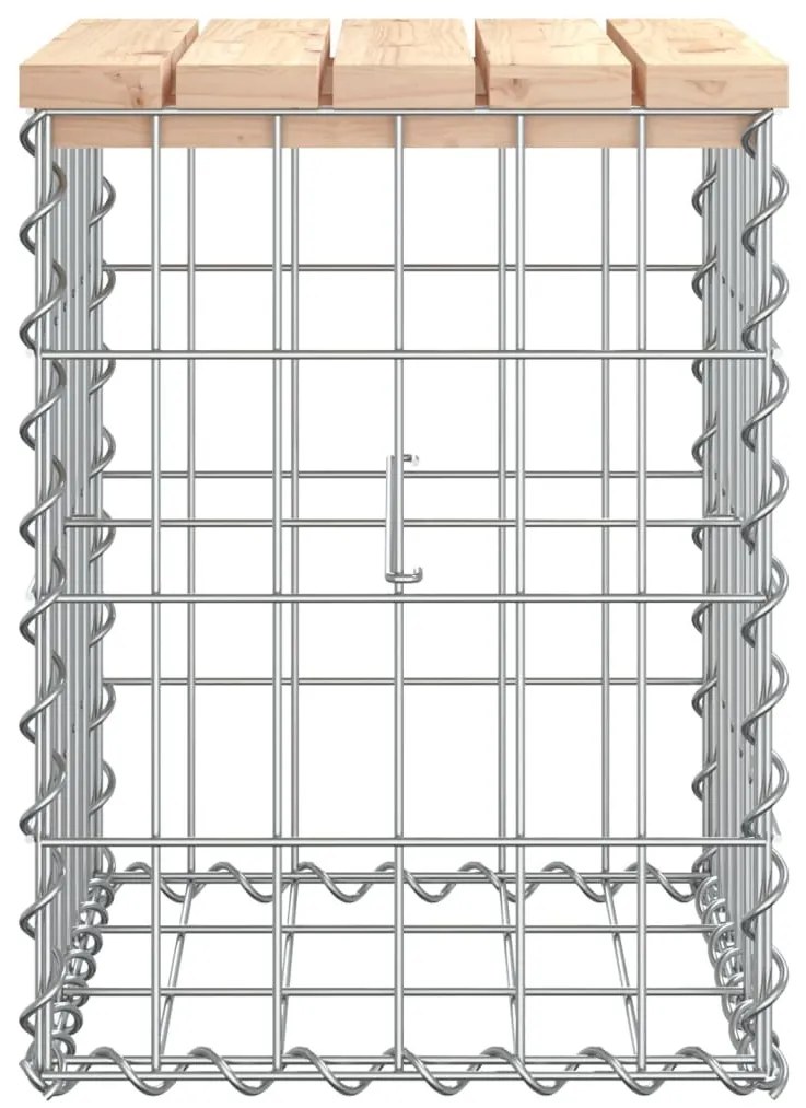 tömör fenyőfa gabion kerti pad 33x31x42 cm