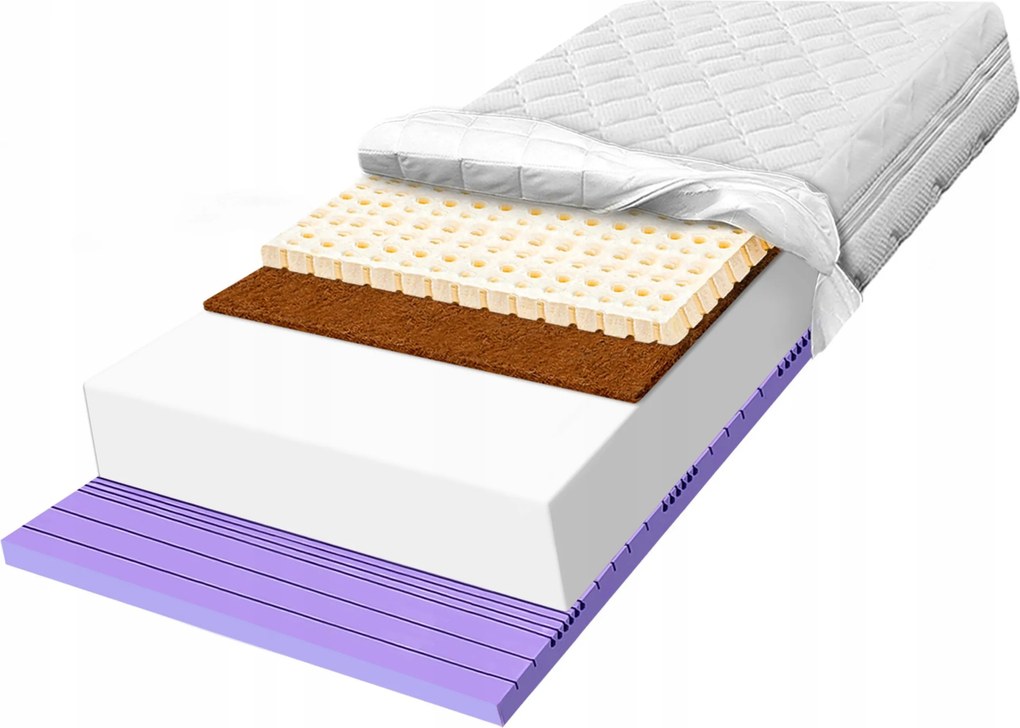 150x200 matrac H2 habszivacs latexből és kókuszból 7 zónás hipoallergén 15cm