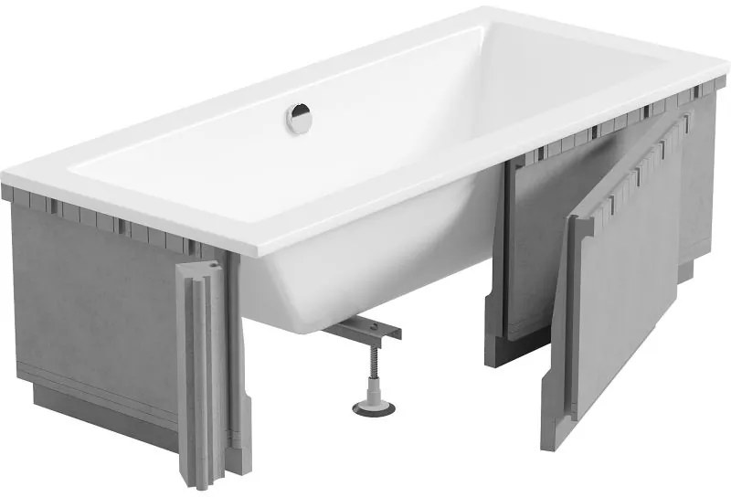 Mexen X-ST LED polisztirol burkolat téglalap alakú kádhoz 120-150 x 70-90 cm, fehér - 55020-01