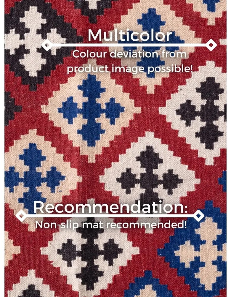 Piros kétoldalas kézi szövésű gyapjú szőnyeg 200x290 cm Kamal Rami – Nouristan