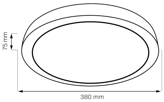 LED Dimmelhető fürdőszobai lámpa HALINA LED/48W/230V 3000-6000K átm. 38 cm fekete + távirányító