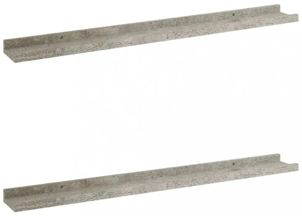 2 db betonszürke fali polc 80 x 9 x 3 cm