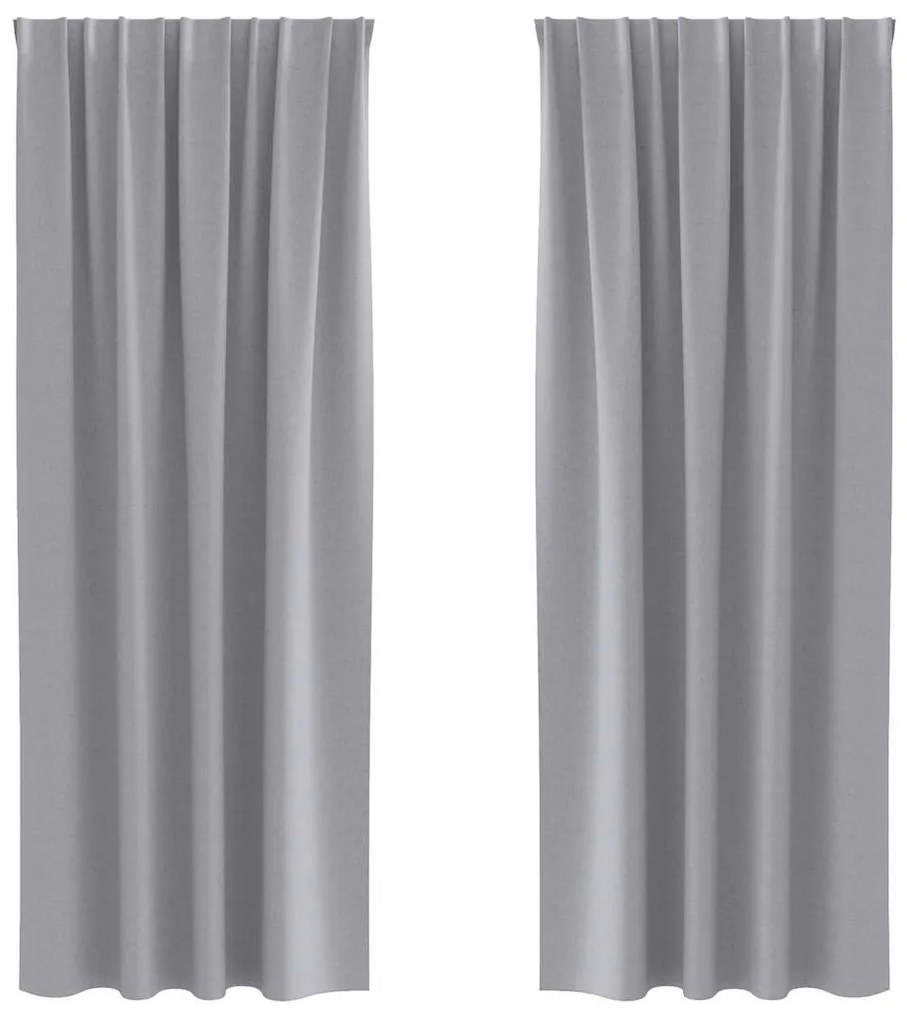 Függönyök függönyökkel 2 pcs Világosszürke 260x140cm Poliészter