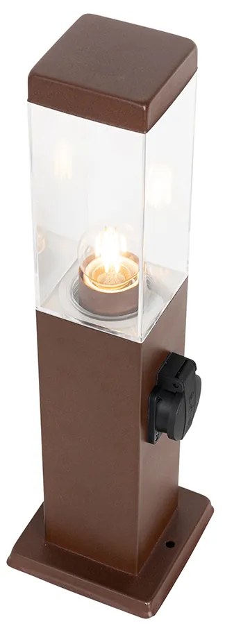 Kültéri lámpa rozsdabarna 45 cm foglalattal IP44 - Malios