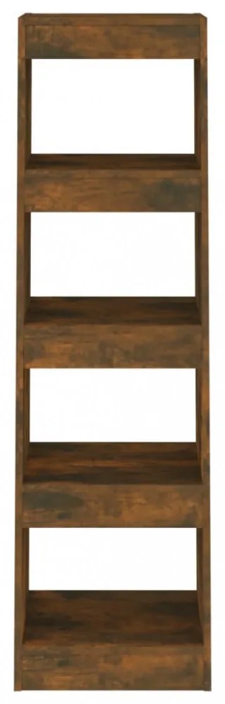 füstös tölgy színű térelválasztó könyvszekrény 40x30x135 cm