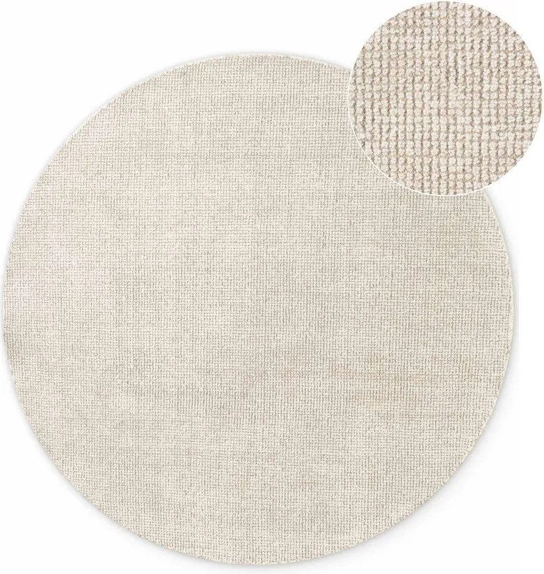 Krémszínű kézi szövésű gyapjú kerek szőnyeg ø 160 cm Greenwich – Ted Baker