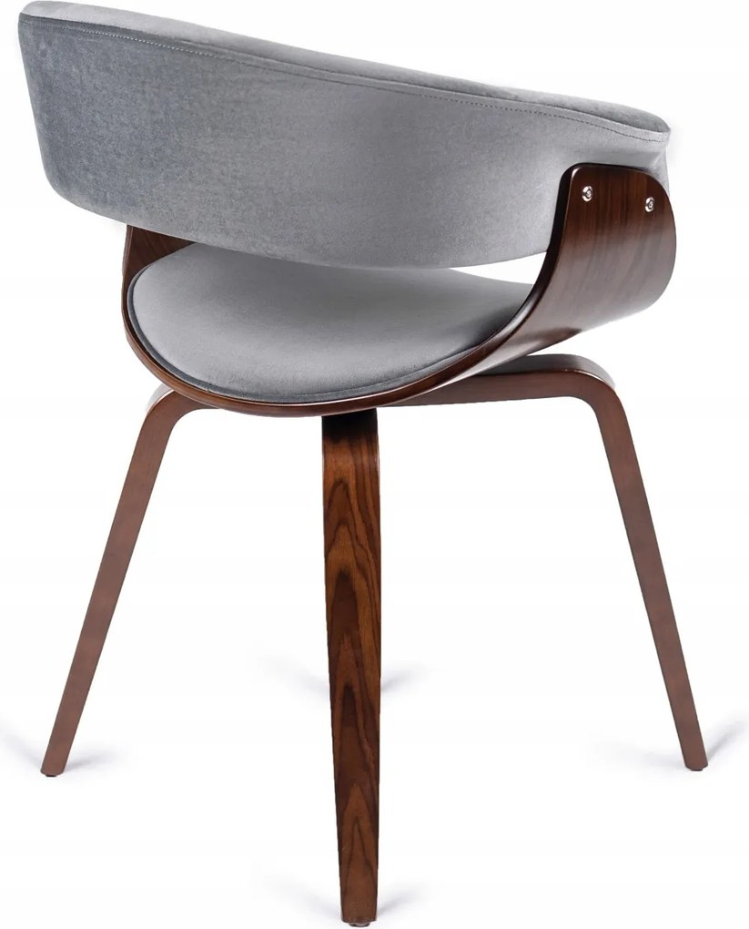 Szék szürke/dió színben, bársony kárpittal. GARY