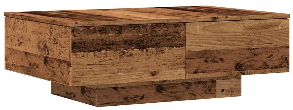 antik fa színű szerelt fa dohányzóasztal 90 x 60 x 31 cm
