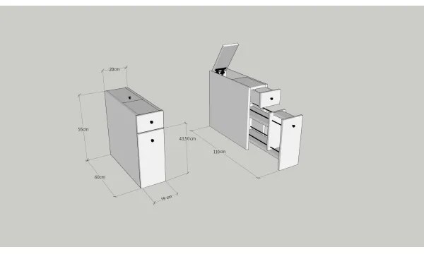 Fürdőszobaszekrény MELODY, bézs márványhatású dekor