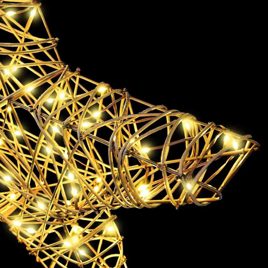 3D Csillag 50 LED-del Meleg fehér 55 x 52.5 x 9 cm Rattan