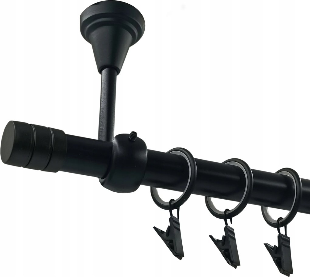 Mennyezeti Függönykarnis Fekete 19 mm Maró 280 cm csendes