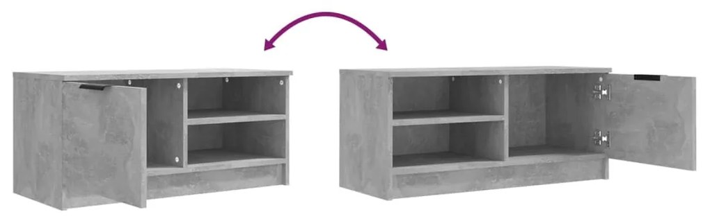2 db betonszürke szerelt fa TV-szekrény 80x35x36,5 cm