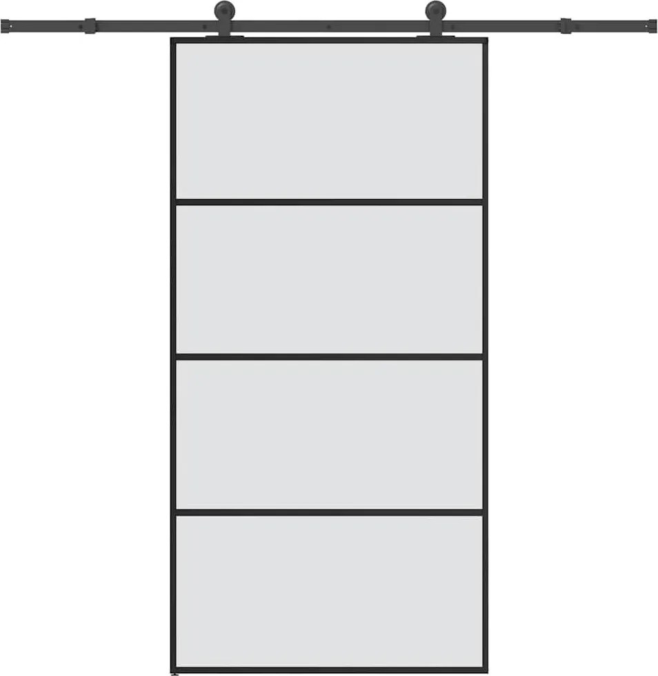 vidaXL ESG üveg-alumínium tolóajtó fémszerelvény-szettel 102,5x205 cm