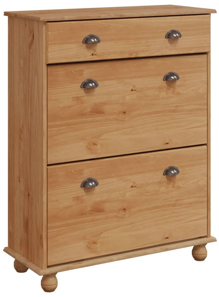 Cipőtároló ASKIM" 85x35x108 cm Tömör Fenyő"